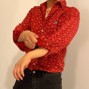 Ralph Lauren red and white floral shirt